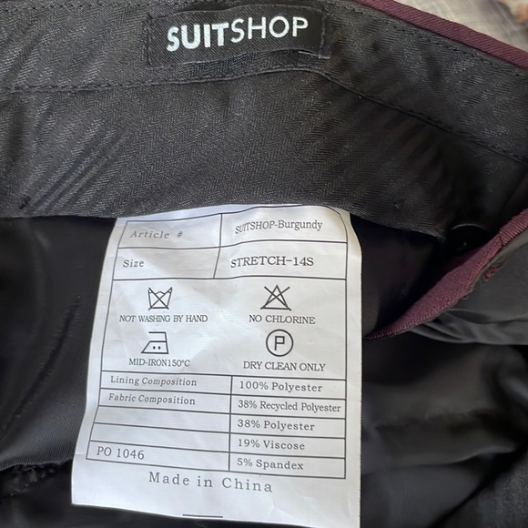 Suit shop maroon // burgundy suit pants - Picture 3 of 4